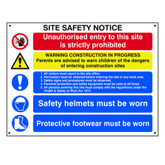 Composite Site Safety Notice Sign - FMX, 800 X 600mm